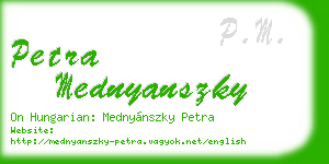 petra mednyanszky business card