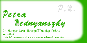 petra mednyanszky business card